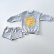 Load image into Gallery viewer, Mini Ash Grey &quot;Celestial Sun Moon&quot; Shorty-Set

