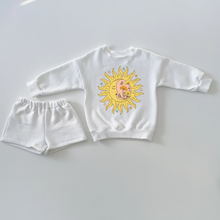 Load image into Gallery viewer, Mini White &quot;Celestial Sun Moon&quot; Shorty-Set
