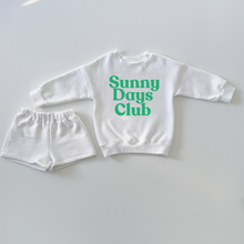 Load image into Gallery viewer, Mini White &quot;Sunny Days Club&quot; Shorty-Set
