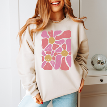 Load image into Gallery viewer, Adult Tan &quot;Groovy Floral&quot; Crewneck
