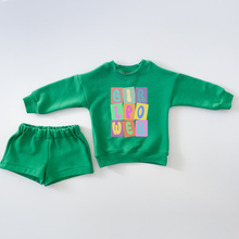 Load image into Gallery viewer, Mini Green &quot;Girl Power&quot; Shorty-Set
