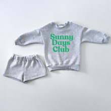 Load image into Gallery viewer, Mini Ash Grey &quot;Sunny Days Club&quot; Shorty-Set
