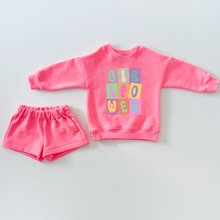 Load image into Gallery viewer, Mini Bright Pink &quot;Girl Power&quot; Shorty-Set
