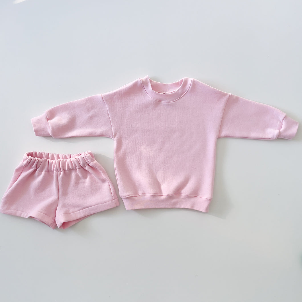 Mini Baby Pink Shorty-Set plain or personalized
