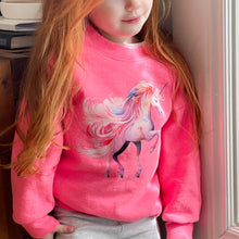 Load image into Gallery viewer, Mini Bright Pink Unicorn Crewneck
