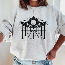 Load image into Gallery viewer, Adult Ash Grey &quot;Sunshine Palms&quot; Crewneck
